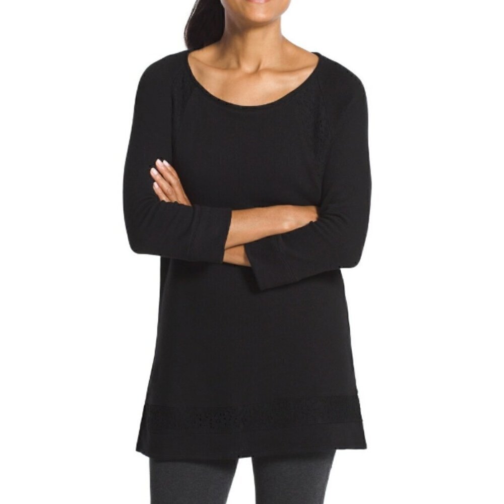 Chico's Zenergy Caitlyn Lace Black Tunic Chico's Size 0 US Size S